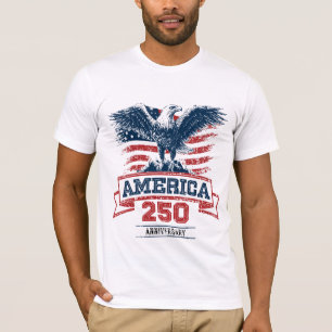 Patriotischer Amerikanischer Adler Frohes 250. Jub T-Shirt