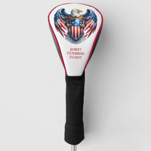 Patriotischer Amerikanischer Adler Golf Headcover (Vorderseite)