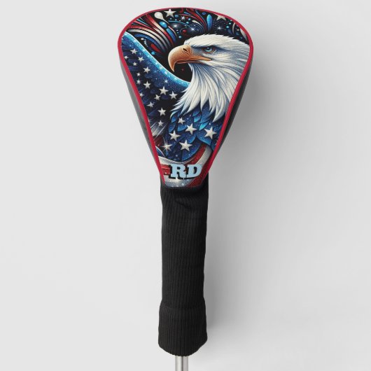Patriotischer Amerikanischer Adler Golf Headcover (Vorderseite)