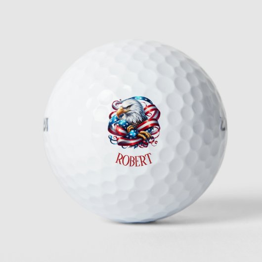 Patriotischer Amerikanischer Adler Golfball (Vorderseite)