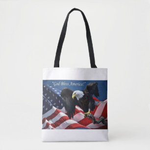Patriotischer Amerikanischer Adler Gott segne Amer Tasche