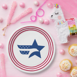 Patriotischer Amerikanischer Adler Stern Pappteller
