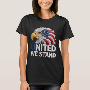 Patriotischer amerikanischer Adler Stickerei Stil  T-Shirt