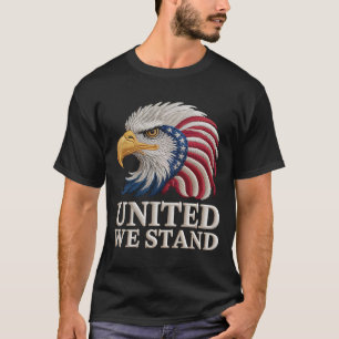 Patriotischer amerikanischer Adler Stickerei Stil  T-Shirt