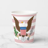 Patriotischer amerikanischer Adler und Flag Paper  Pappbecher (Rückseite)