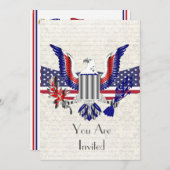 Patriotischer Amerikanischer Adler und Flagge Einladung (Vorne/Hinten)