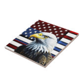 Patriotischer amerikanischer Adler und US-Flagge Fliese (Seite)