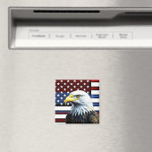 Patriotischer amerikanischer Adler und US-Flagge Magnet (In Situ (Geschirrspüler))