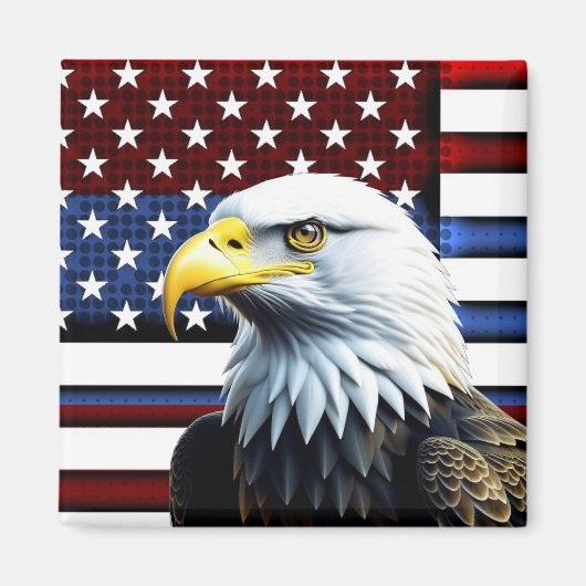 Patriotischer amerikanischer Adler und US-Flagge Magnet (Vorne)