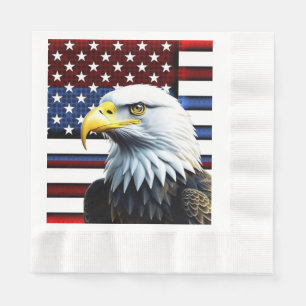 Patriotischer amerikanischer Adler und US-Flagge Serviette