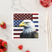 Patriotischer amerikanischer Adler und US-Flagge Serviette (Beispiel)