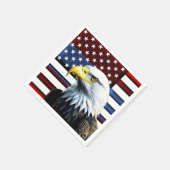 Patriotischer amerikanischer Adler und US-Flagge Serviette (Ecke)