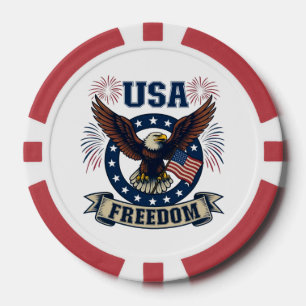 Patriotischer Amerikanischer Adler USA Freiheit Pokerchips