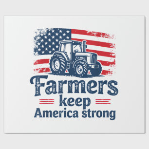 Patriotischer amerikanischer Bauer Traktor Farm Le Geschenkpapier