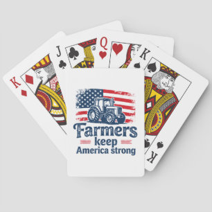 Patriotischer amerikanischer Bauer Traktor Farm Le Spielkarten
