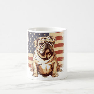 Patriotischer Amerikanischer Bulldogge Kaffeetasse