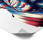 Patriotischer Amerikanischer Bulldogge Poster (Ecke)