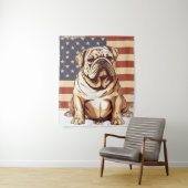 Patriotischer Amerikanischer Bulldogge Wandteppich (Beispiel)
