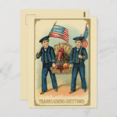 Patriotischer amerikanischer Erntedank Türkei in e Postkarte (Vorne/Hinten)