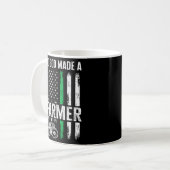 Patriotischer amerikanischer Flag-Traktor, also ma Kaffeetasse (Vorderseite Links)