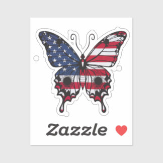 Patriotischer amerikanischer Flaggen Schmetterling Aufkleber