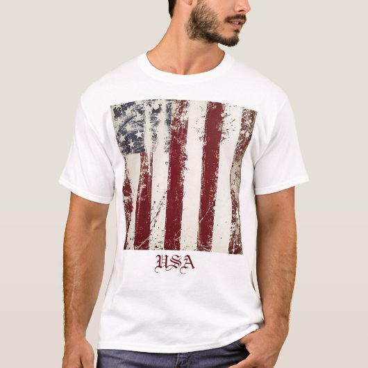 Patriotischer amerikanischer Flaggen-T - Shirt (Vorderseite)