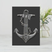 Patriotischer amerikanischer Flaggenanker Segel Einladung (Stehend Vorderseite)