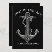 Patriotischer amerikanischer Flaggenanker Segel Feiertagskarte (Vorne/Hinten)