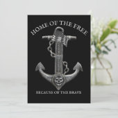 Patriotischer amerikanischer Flaggenanker Segel Feiertagskarte (Stehend Vorderseite)
