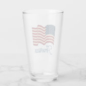 Patriotischer amerikanischer Flaggenbecher Glas (Rückseite)
