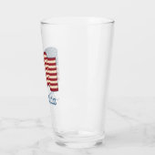 Patriotischer amerikanischer Flaggenbecher Glas (Links)