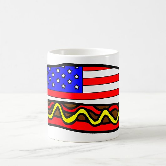 Patriotischer amerikanischer FlaggenHot Dog Kaffeetasse