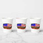 Patriotischer amerikanischer FlaggenHot Dog Pappbecher