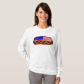 Patriotischer amerikanischer FlaggenHot Dog T-Shirt (Vorne ganz)