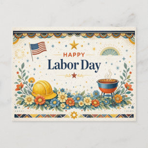 Patriotischer Amerikanischer Froher Tag der Arbeit Feiertagspostkarte
