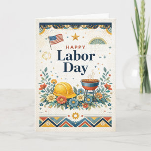 Patriotischer Amerikanischer Froher Tag der Arbeit Karte