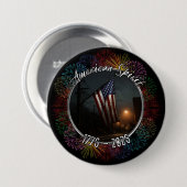 Patriotischer Amerikanischer Geist 1776 - 2026 Fla Button (Vorne & Hinten)