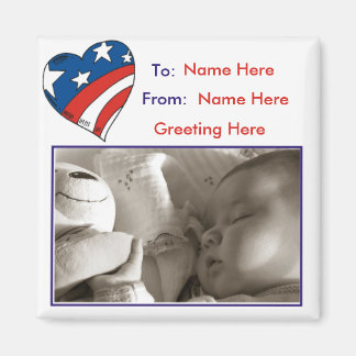 Patriotischer amerikanischer Herz-Bilderrahmen Magnet