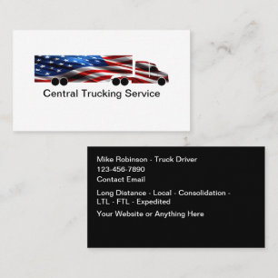 Patriotischer amerikanischer LKW-Fahrer-Versandser Visitenkarte