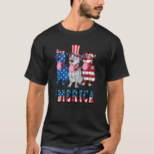 Patriotischer Amerikanischer Pit Bulldog Pitbull 4 T-Shirt