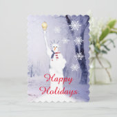 Patriotischer Amerikanischer Schneeurlaub Feiertagskarte (Stehend Vorderseite)