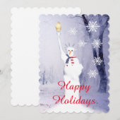 Patriotischer Amerikanischer Schneeurlaub Feiertagskarte (Vorne/Hinten)