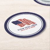 Patriotischer amerikanischer Unabhängigkeitstag Runder Pappuntersetzer (Angewinkelt)