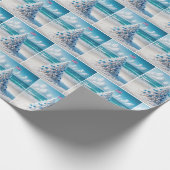 Patriotischer amerikanischer Weihnachtsbaum am Str Geschenkpapier (Ecke)