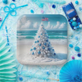 Patriotischer amerikanischer Weihnachtsbaum am Str Pappteller (Party)