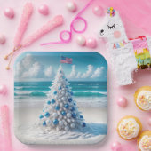 Patriotischer amerikanischer Weihnachtsbaum am Str Pappteller (Party)