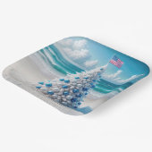 Patriotischer amerikanischer Weihnachtsbaum am Str Pappteller (Gewinkelt)