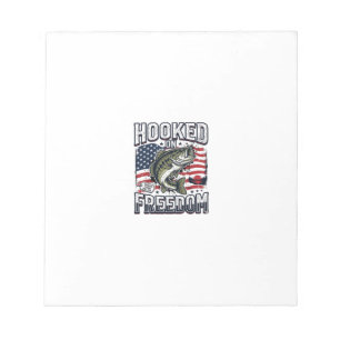 Patriotischer Angelhaken der Freiheit Vintage-Bars Notizblock