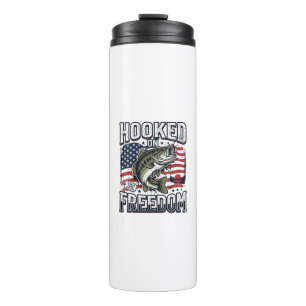 Patriotischer Angelhaken der Freiheit Vintage-Bars Thermosbecher