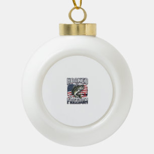 Patriotischer Angelhaken Für Die Freiheit Vintage- Keramik Kugel-Ornament